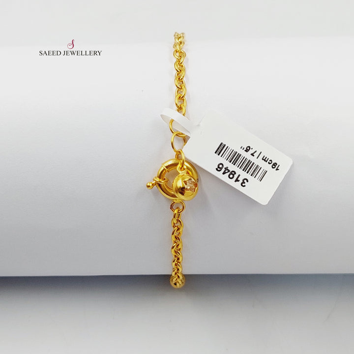 21K اسوارة قلب مرصع-مجوهرات الشيخ سعيد-Saeed Jewelry 