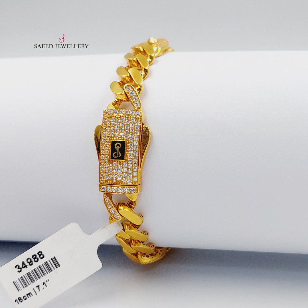 21K اسوارة بلاك مرصع-مجوهرات الشيخ سعيد-Saeed Jewelry 