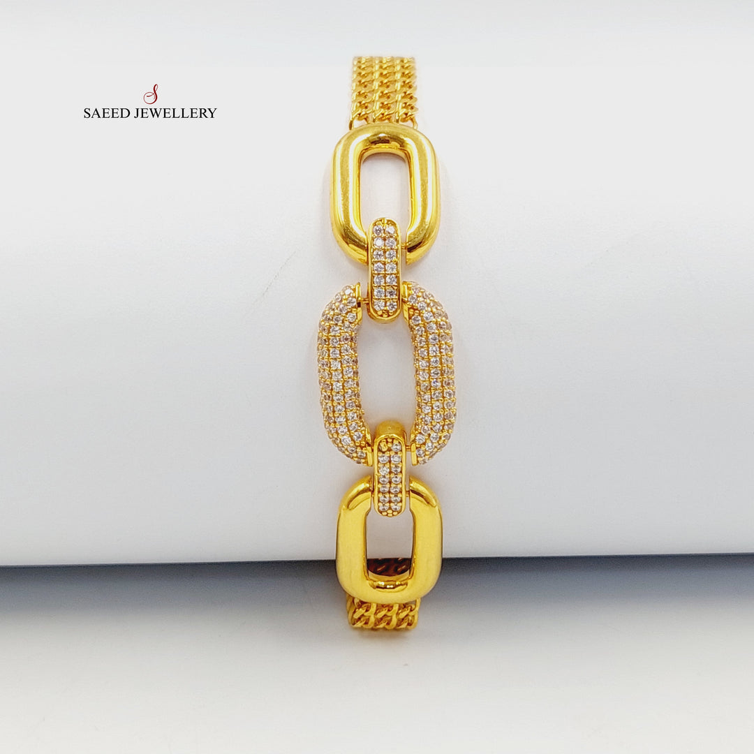 21K اسوارة بيبر كليب مرصع-مجوهرات الشيخ سعيد-Saeed Jewelry 