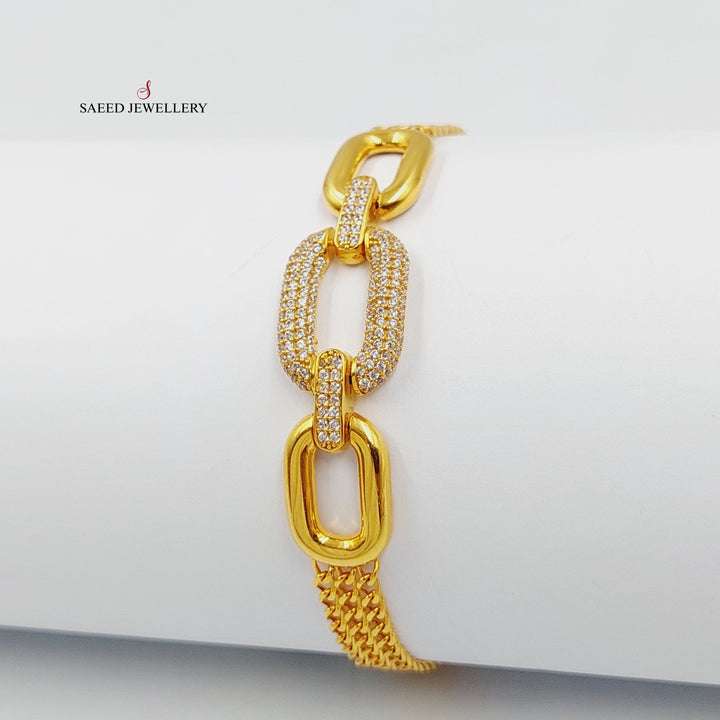 21K اسوارة بيبر كليب مرصع-مجوهرات الشيخ سعيد-Saeed Jewelry 