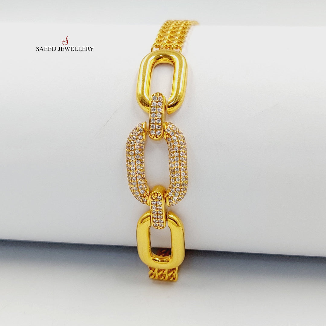 21K اسوارة بيبر كليب مرصع-مجوهرات الشيخ سعيد-Saeed Jewelry 