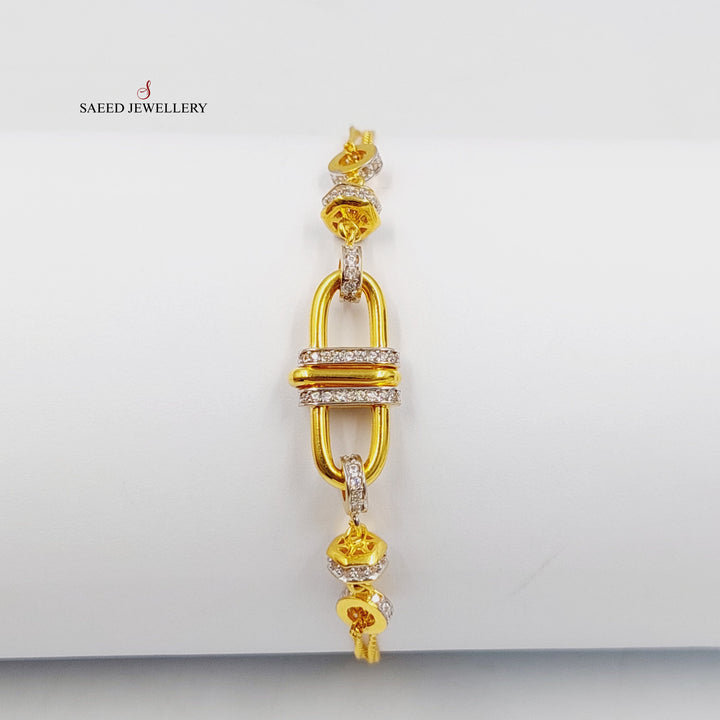 21K اسوارة بيبر كليب مرصع-مجوهرات الشيخ سعيد-Saeed Jewelry 