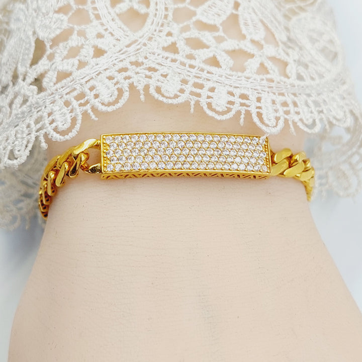 21K اسوارة بلاك مرصع-مجوهرات الشيخ سعيد-Saeed Jewelry 