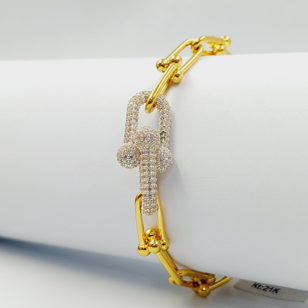 21K اسوارة بيبر كليب مرصع-مجوهرات الشيخ سعيد-Saeed Jewelry 