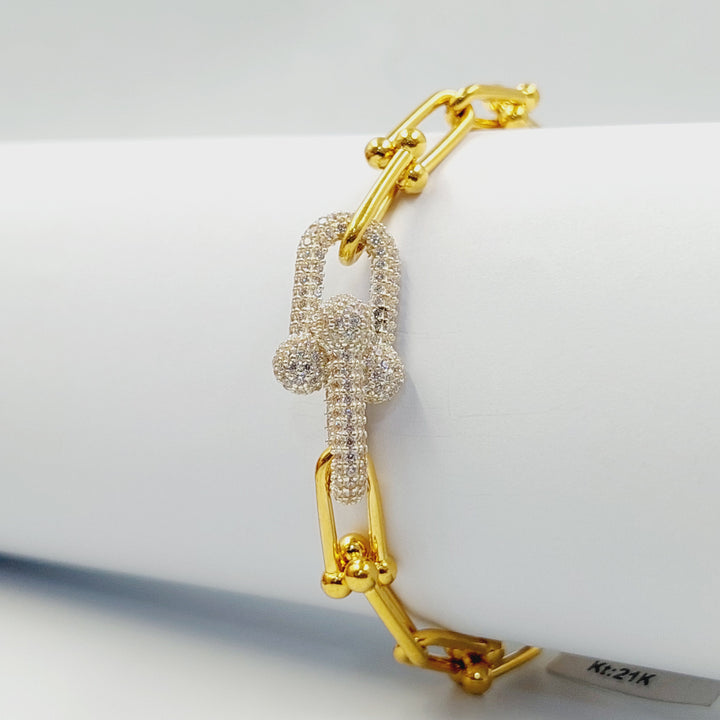 21K اسوارة بيبر كليب مرصع-مجوهرات الشيخ سعيد-Saeed Jewelry 