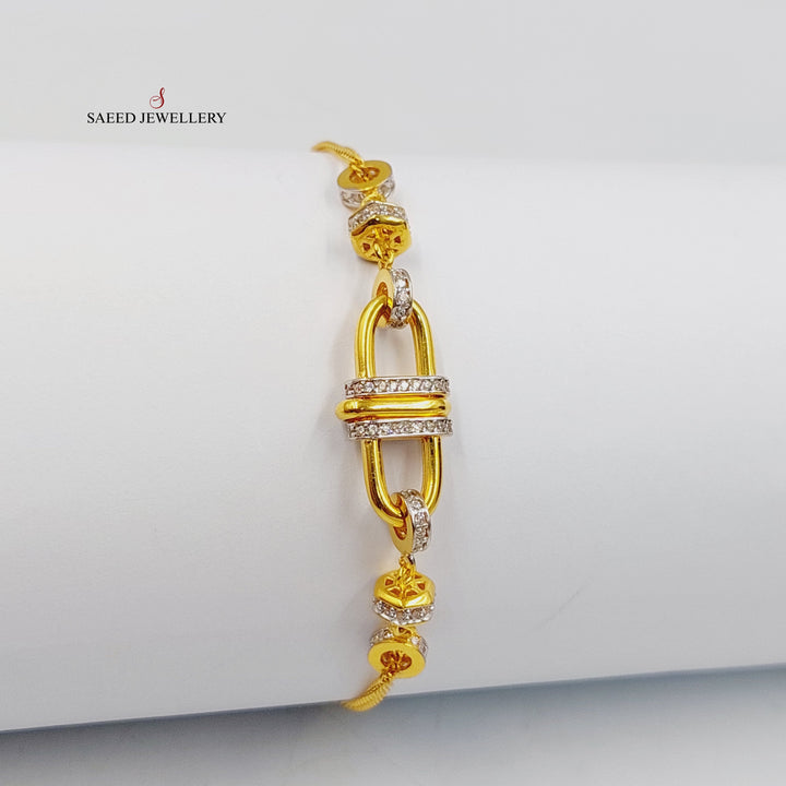 21K اسوارة بيبر كليب مرصع-مجوهرات الشيخ سعيد-Saeed Jewelry 