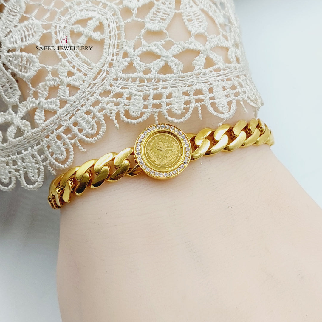 21K اسوارة جنزير مرصع-مجوهرات الشيخ سعيد-Saeed Jewelry 