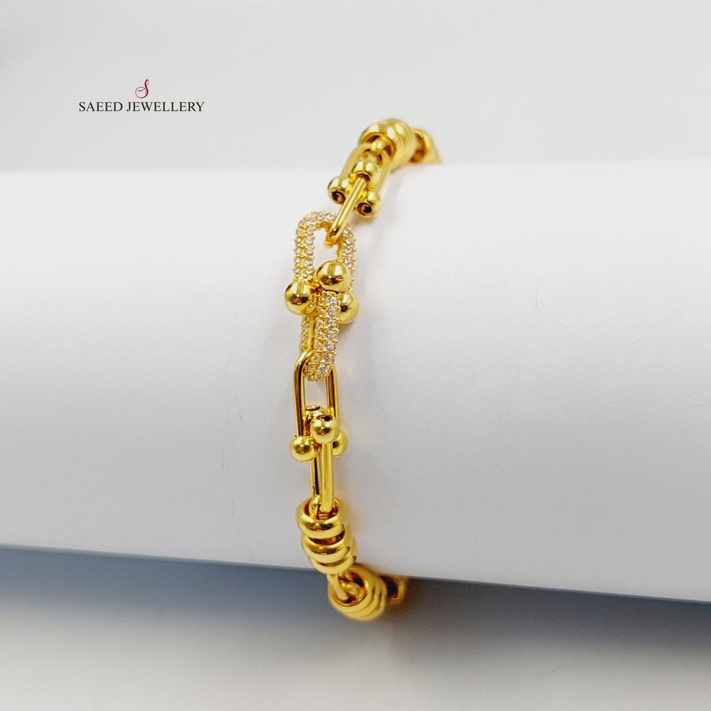 21K اسوارة بيبر كليب مرصع-مجوهرات الشيخ سعيد-Saeed Jewelry 