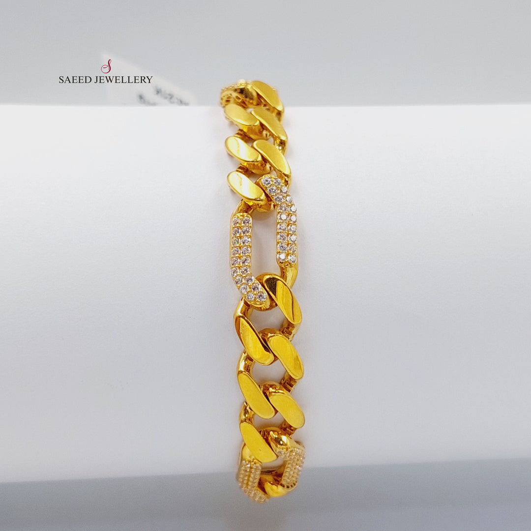 21K اسوارة بلاك مرصع-مجوهرات الشيخ سعيد-Saeed Jewelry 