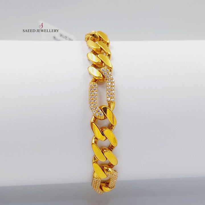 21K اسوارة بلاك مرصع-مجوهرات الشيخ سعيد-Saeed Jewelry 