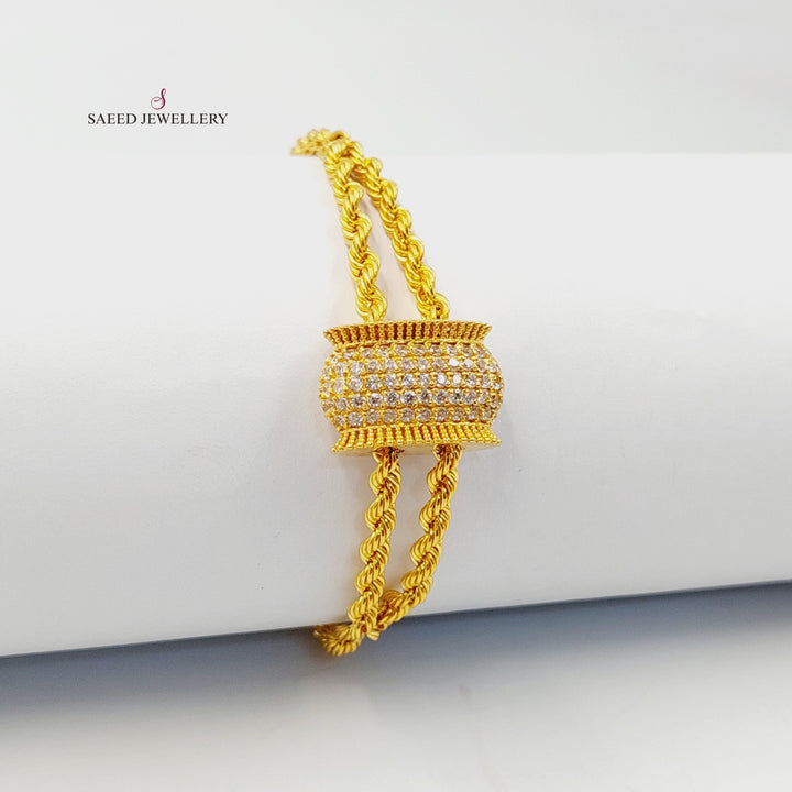 21K اسوارة جدل مرصع-مجوهرات الشيخ سعيد-Saeed Jewelry 