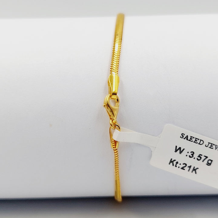 21K اسوارة مبسط-مجوهرات الشيخ سعيد-Saeed Jewelry 