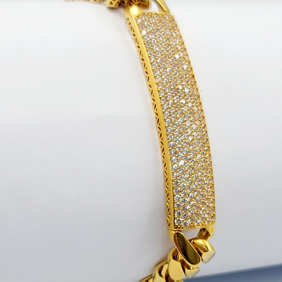 21K اسوارة جنزير مرصع-مجوهرات الشيخ سعيد-Saeed Jewelry 