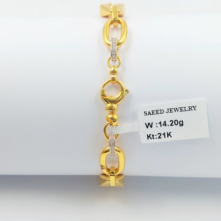 21K اسوارة بيبر كليب مرصع-مجوهرات الشيخ سعيد-Saeed Jewelry 