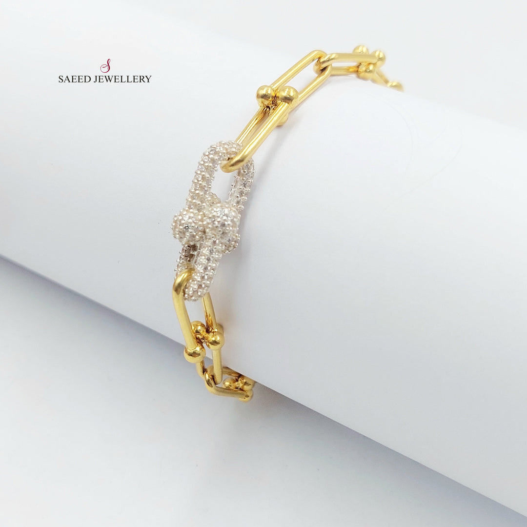 21K اسوارة بيبر كليب مرصع-مجوهرات الشيخ سعيد-Saeed Jewelry 