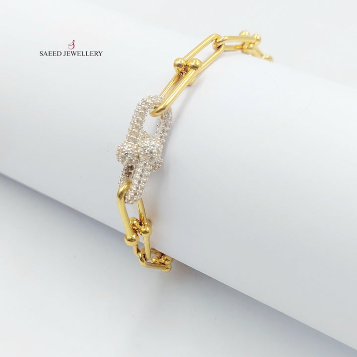 21K اسوارة بيبر كليب مرصع-مجوهرات الشيخ سعيد-Saeed Jewelry 