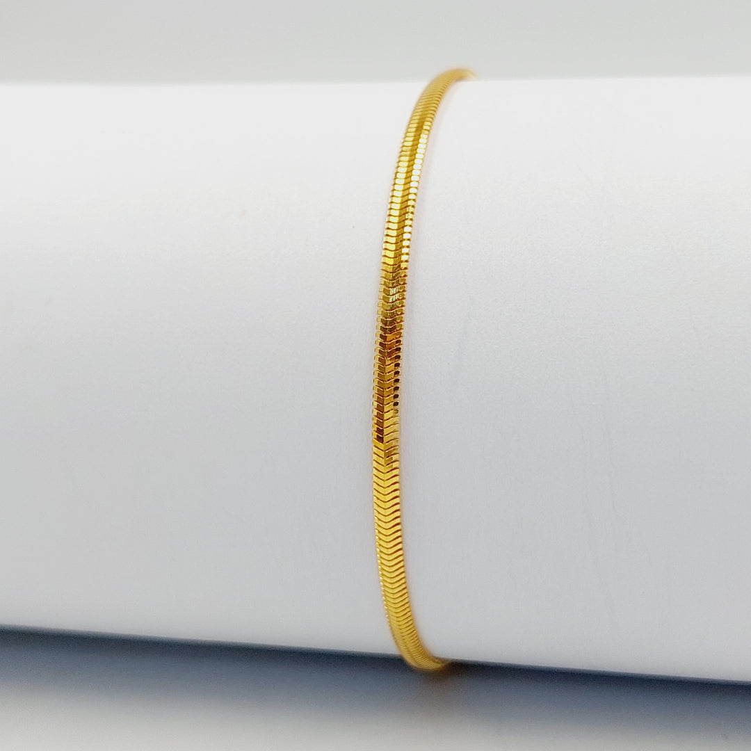 21K اسوارة مبسط-مجوهرات الشيخ سعيد-Saeed Jewelry 