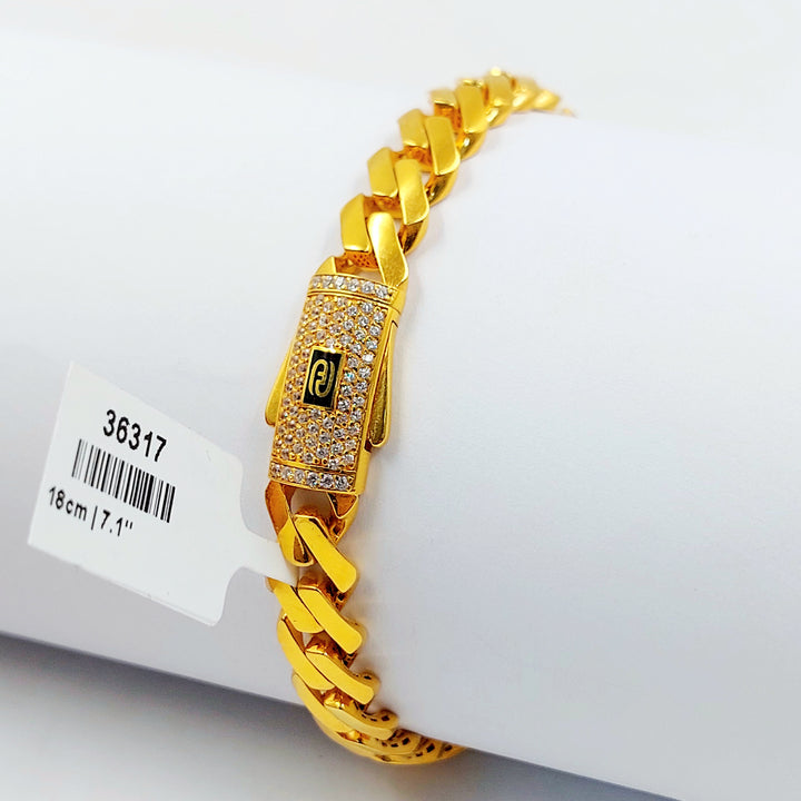 21K اسوارة جنزير مرصع-مجوهرات الشيخ سعيد-Saeed Jewelry 