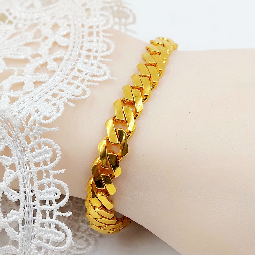 21K اسوارة جنزير مرصع-مجوهرات الشيخ سعيد-Saeed Jewelry 