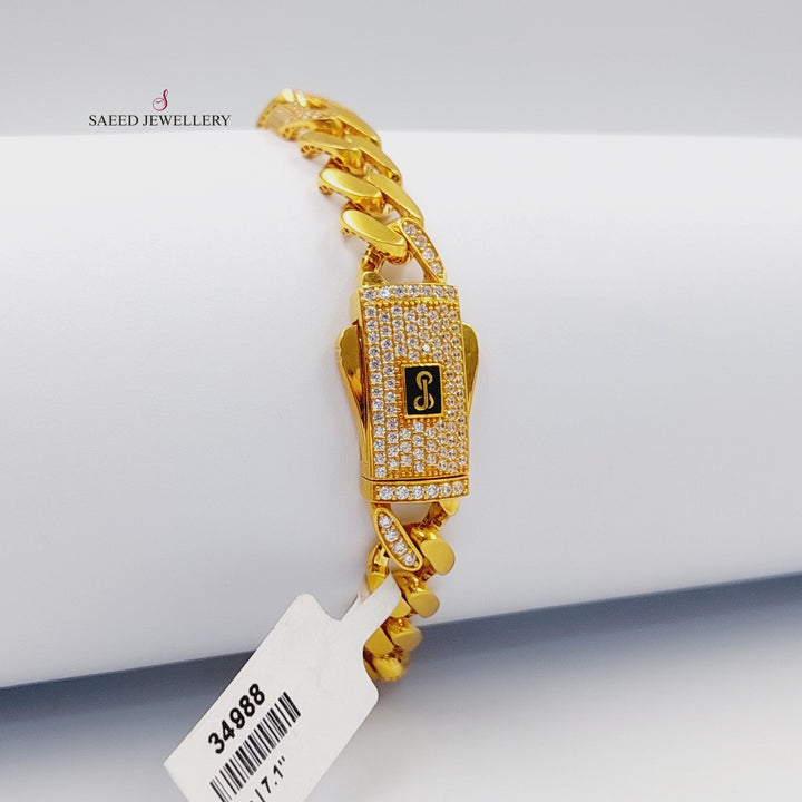 21K اسوارة بلاك مرصع-مجوهرات الشيخ سعيد-Saeed Jewelry 