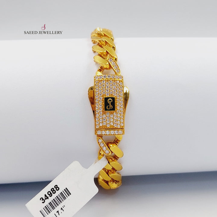 21K اسوارة بلاك مرصع-مجوهرات الشيخ سعيد-Saeed Jewelry 