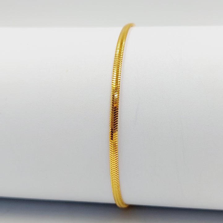 21K اسوارة مبسط-مجوهرات الشيخ سعيد-Saeed Jewelry 