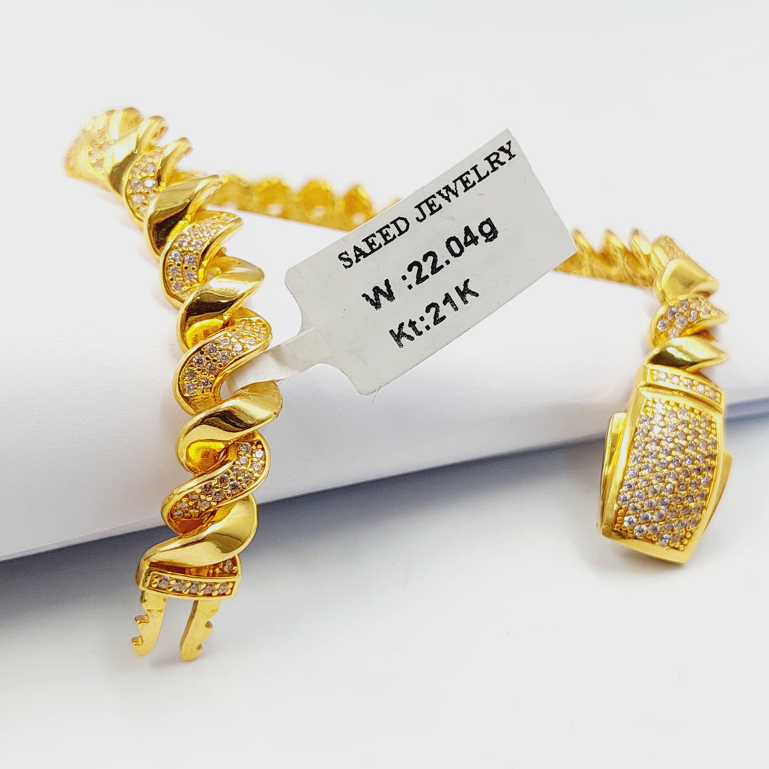 21K اسوارة اكسترا مرصع-مجوهرات الشيخ سعيد-Saeed Jewelry 