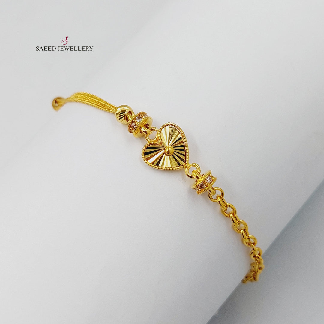 21K اسوارة قلب مرصع-مجوهرات الشيخ سعيد-Saeed Jewelry 