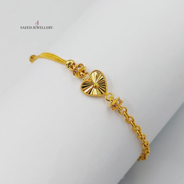 21K اسوارة قلب مرصع-مجوهرات الشيخ سعيد-Saeed Jewelry 