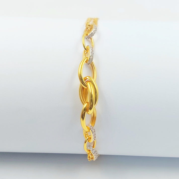 21K اسوارة بيبر كليب مرصع-مجوهرات الشيخ سعيد-Saeed Jewelry 