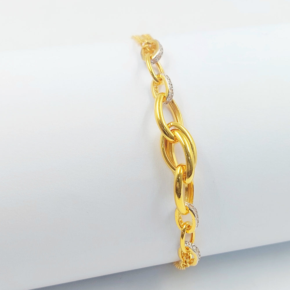 21K اسوارة بيبر كليب مرصع-مجوهرات الشيخ سعيد-Saeed Jewelry 