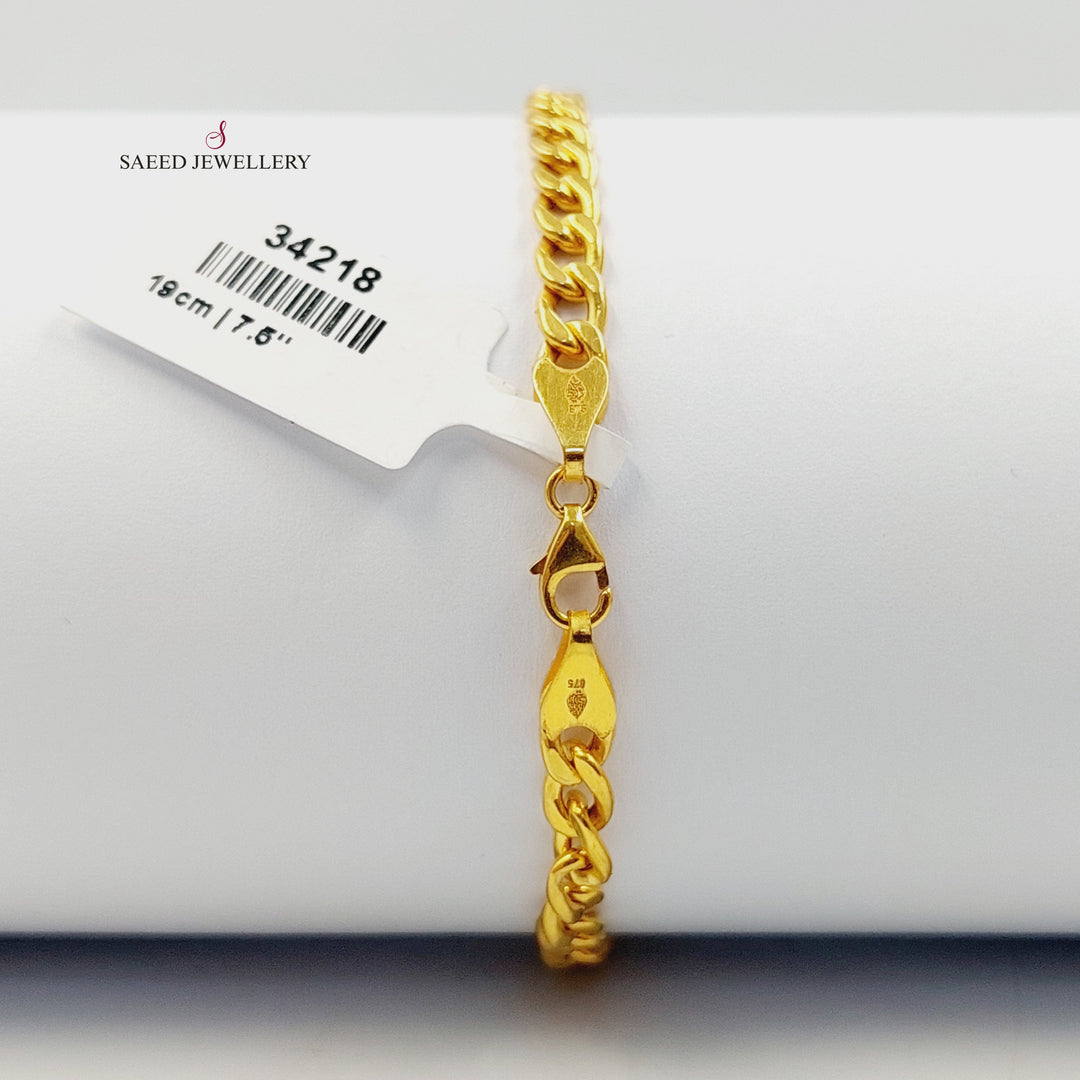 21K اسوارة جنزير مرصع-مجوهرات الشيخ سعيد-Saeed Jewelry 