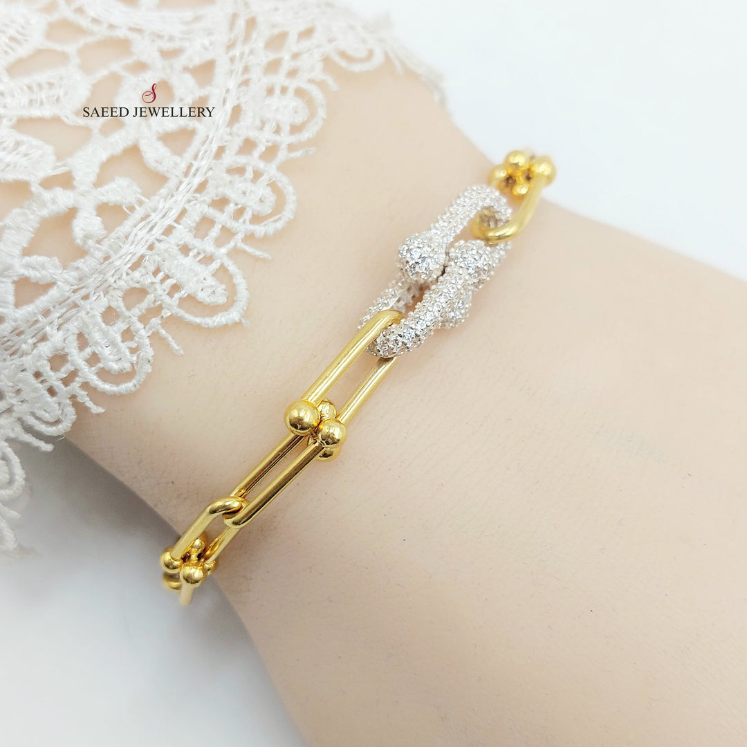 21K اسوارة بيبر كليب مرصع-مجوهرات الشيخ سعيد-Saeed Jewelry 