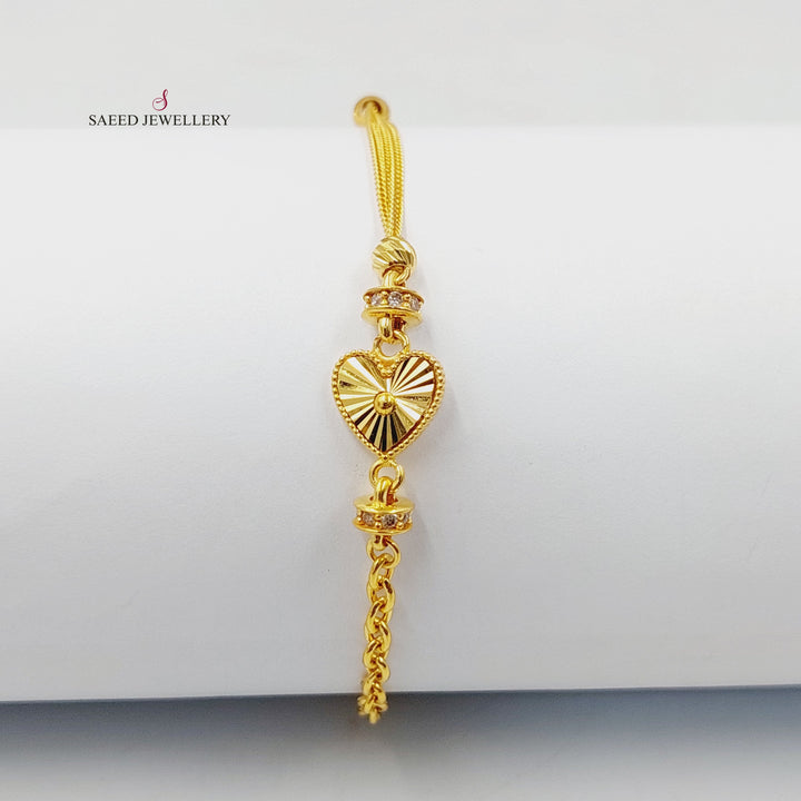 21K اسوارة قلب مرصع-مجوهرات الشيخ سعيد-Saeed Jewelry 