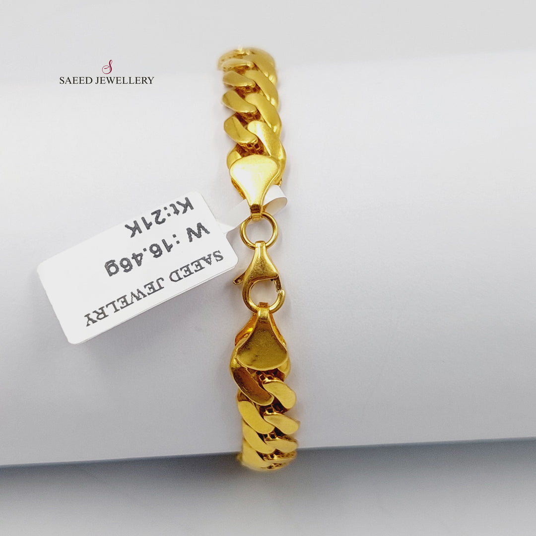 21K اسوارة جنزير مرصع-مجوهرات الشيخ سعيد-Saeed Jewelry 