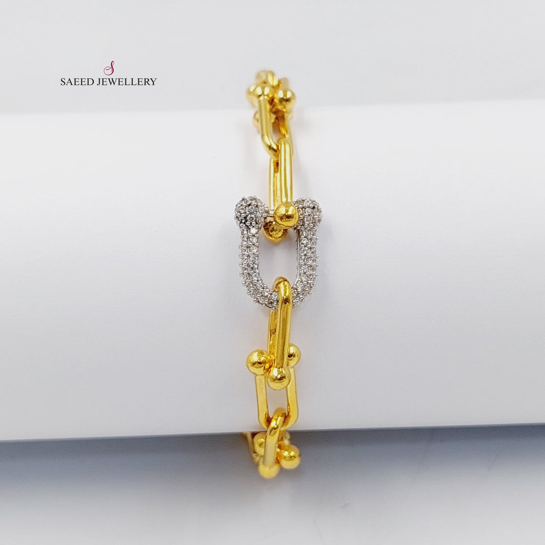 21K اسوارة بيبر كليب مرصع-مجوهرات الشيخ سعيد-Saeed Jewelry 