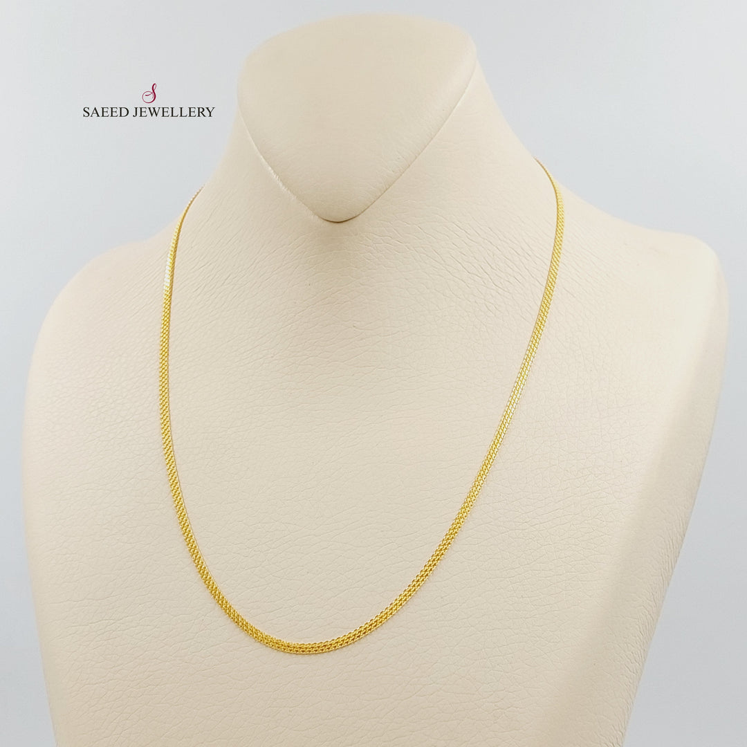 21K سنسال مبسط 2mm-مجوهرات الشيخ سعيد-Saeed Jewelry 