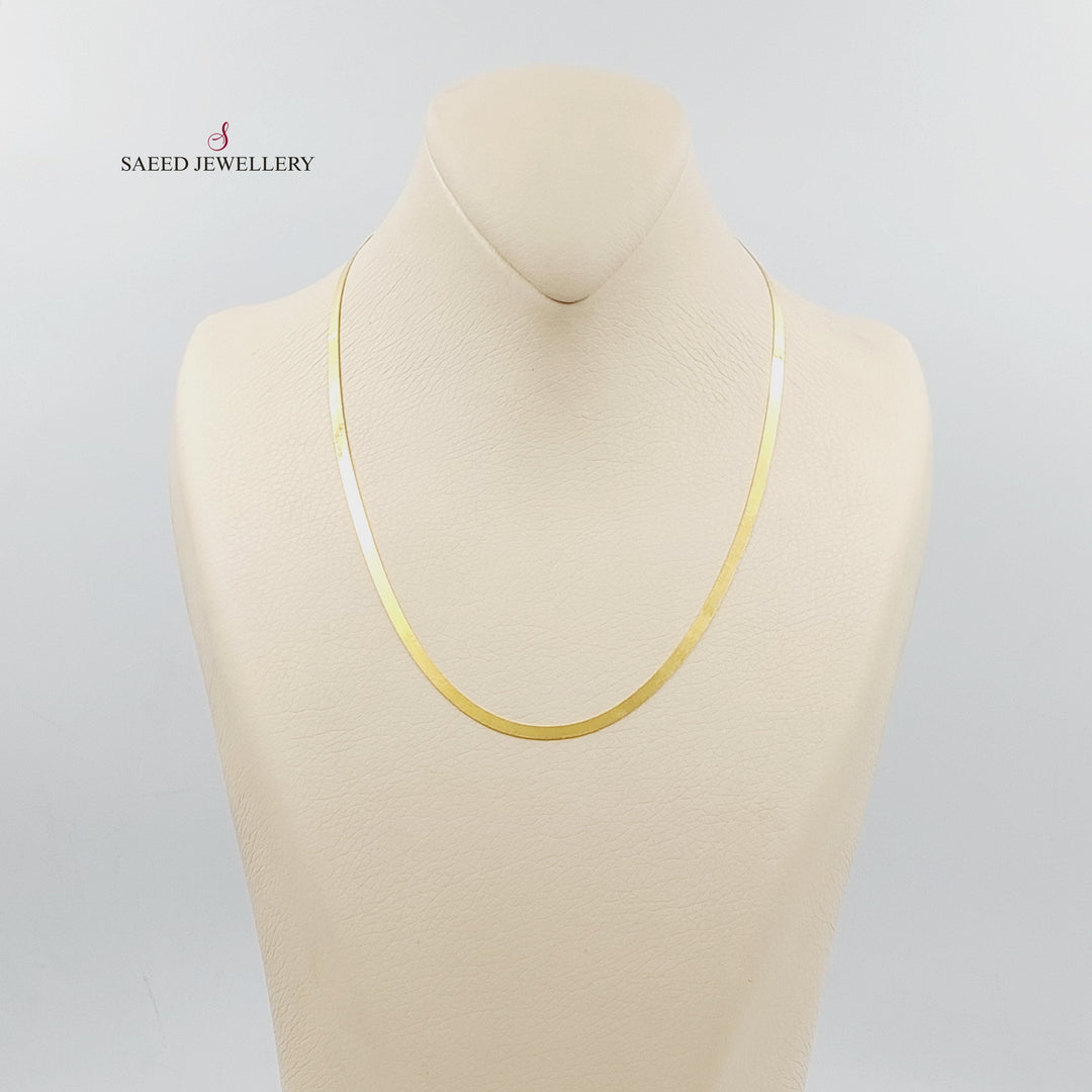 21K سنسال مبسط 3mm-مجوهرات الشيخ سعيد-Saeed Jewelry 