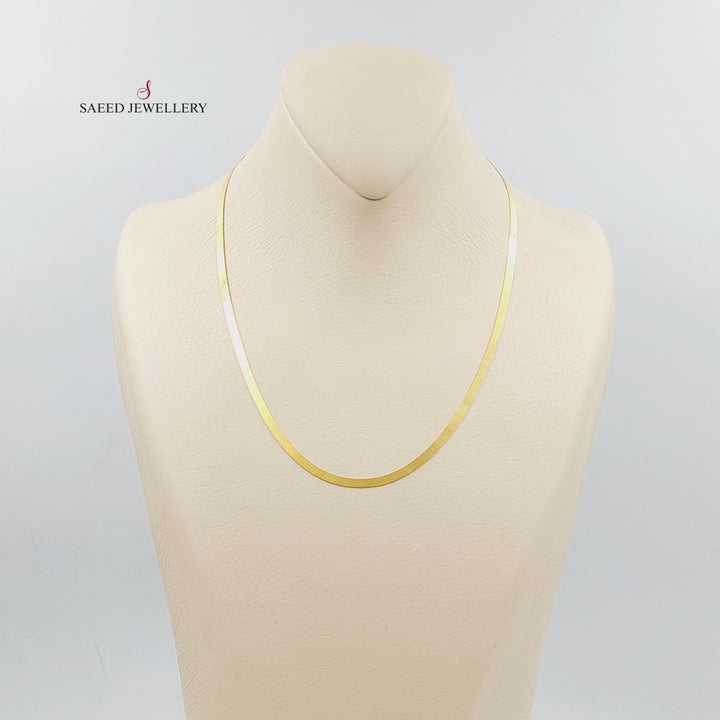 21K سنسال مبسط 3mm-مجوهرات الشيخ سعيد-Saeed Jewelry 