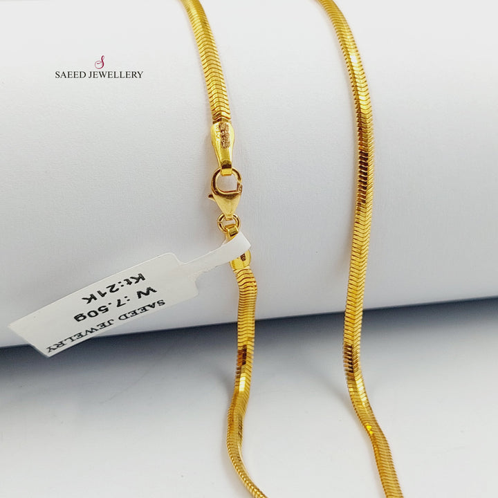 21K سنسال مبسط 2.5mm-مجوهرات الشيخ سعيد-Saeed Jewelry 