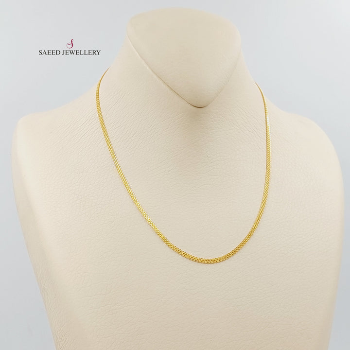 21K سنسال مبسط 2mm-مجوهرات الشيخ سعيد-Saeed Jewelry 