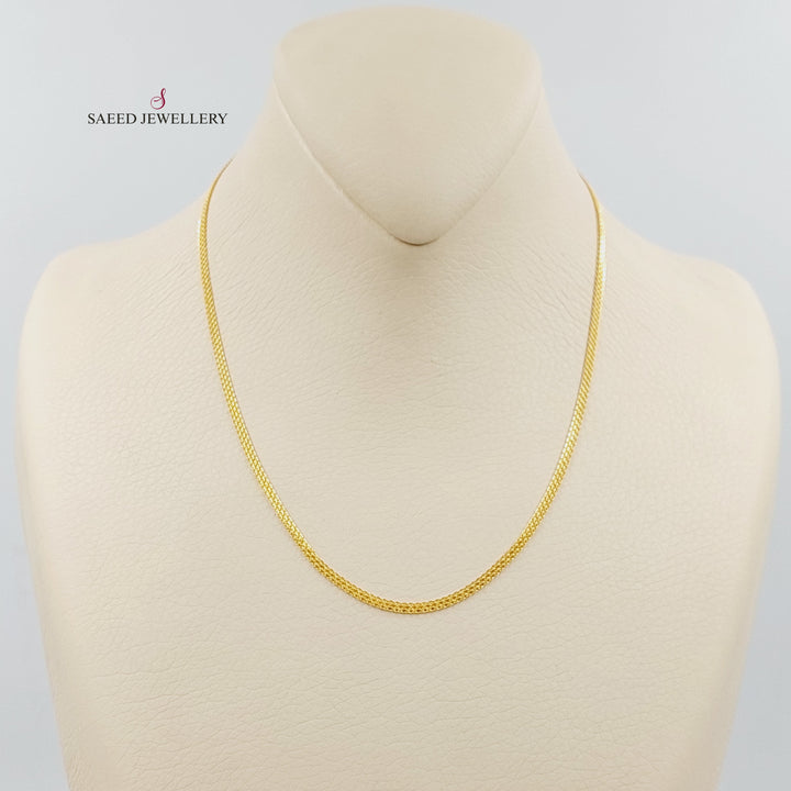 21K سنسال مبسط 2mm-مجوهرات الشيخ سعيد-Saeed Jewelry 