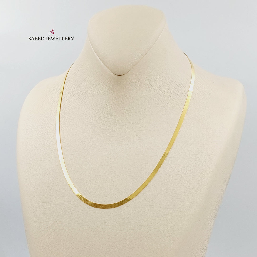 21K سنسال مبسط 3mm-مجوهرات الشيخ سعيد-Saeed Jewelry 