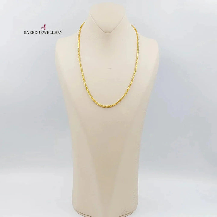 21K Gold 3mm Franco Chain 50cm by Saeed Jewelry - Image 2