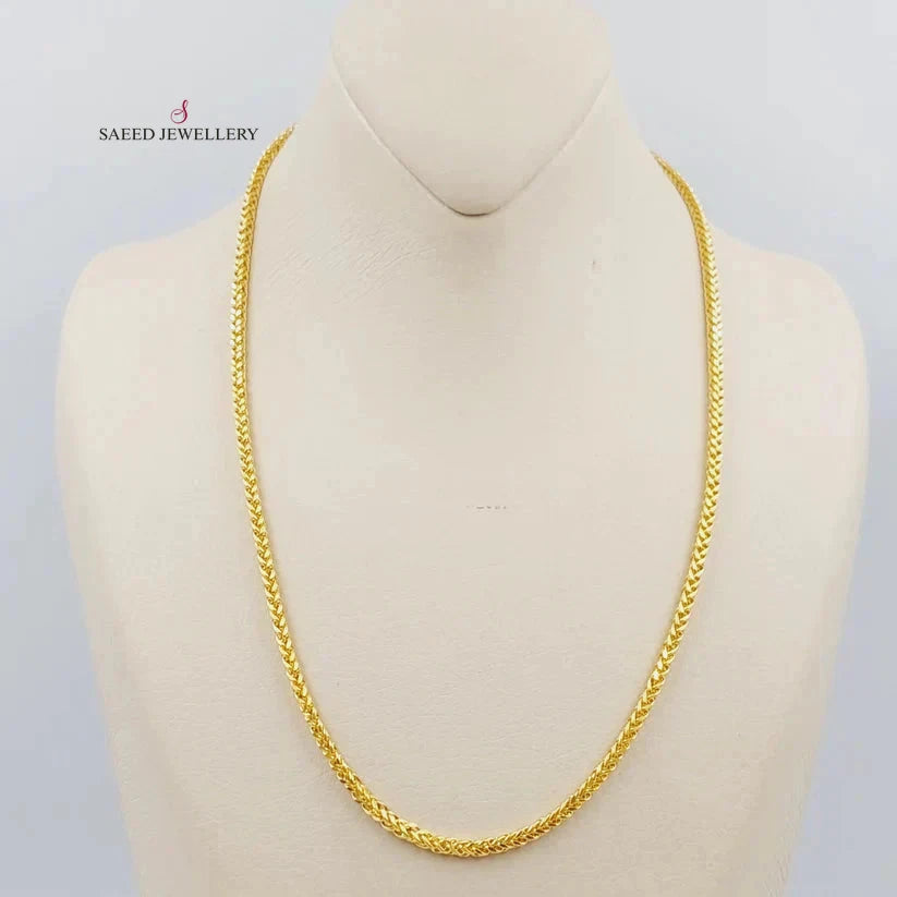 21K Gold 3mm Franco Chain 50cm by Saeed Jewelry - Image 6