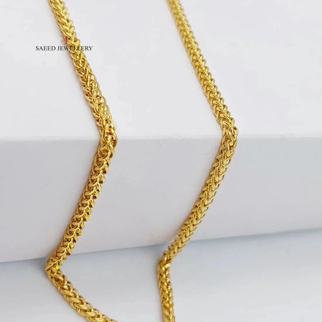 21K Gold 3mm Franco Chain 50cm by Saeed Jewelry - Image 5