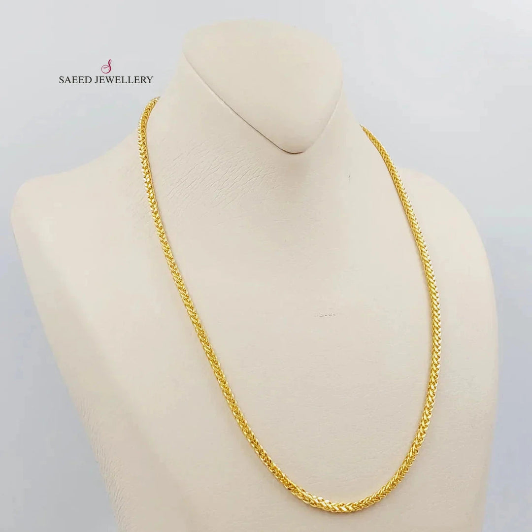 21K Gold 3mm Franco Chain 50cm by Saeed Jewelry - Image 1