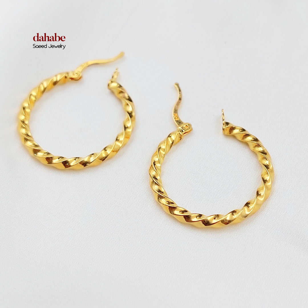21K حلق ذبلة اكسترا-مجوهرات الشيخ سعيد-Saeed Jewelry 