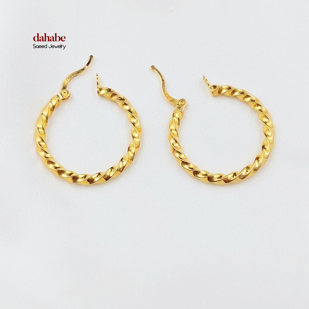 21K حلق ذبلة اكسترا-مجوهرات الشيخ سعيد-Saeed Jewelry 