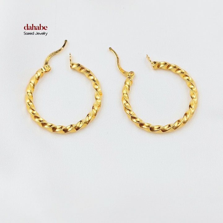 21K حلق ذبلة اكسترا-مجوهرات الشيخ سعيد-Saeed Jewelry 